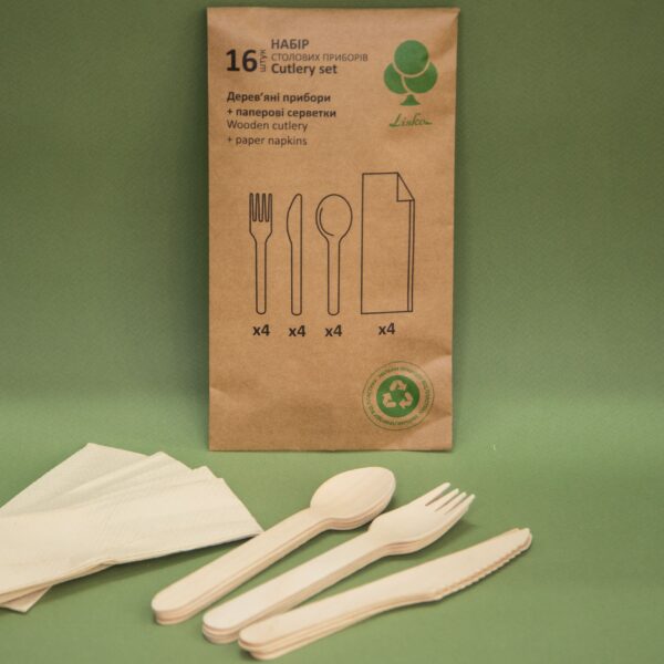 Набір дерев'яних столових приборів