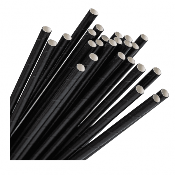 Трубочки паперові чорні 7х195 200шт/уп