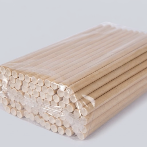 Трубочки паперові крафтові 8х197 мм 100шт, трубочки для кави