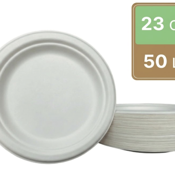 Одноразова тарілка з цукрової тростини 23 см 50 шт